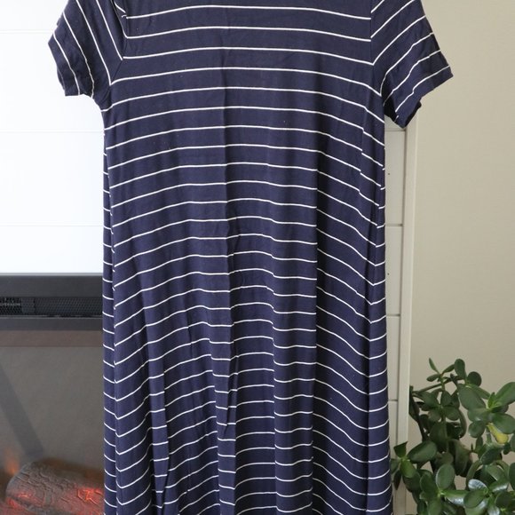 Old Navy Size XS Navy with White Stripes Swing Dress - Picture 3 of 4